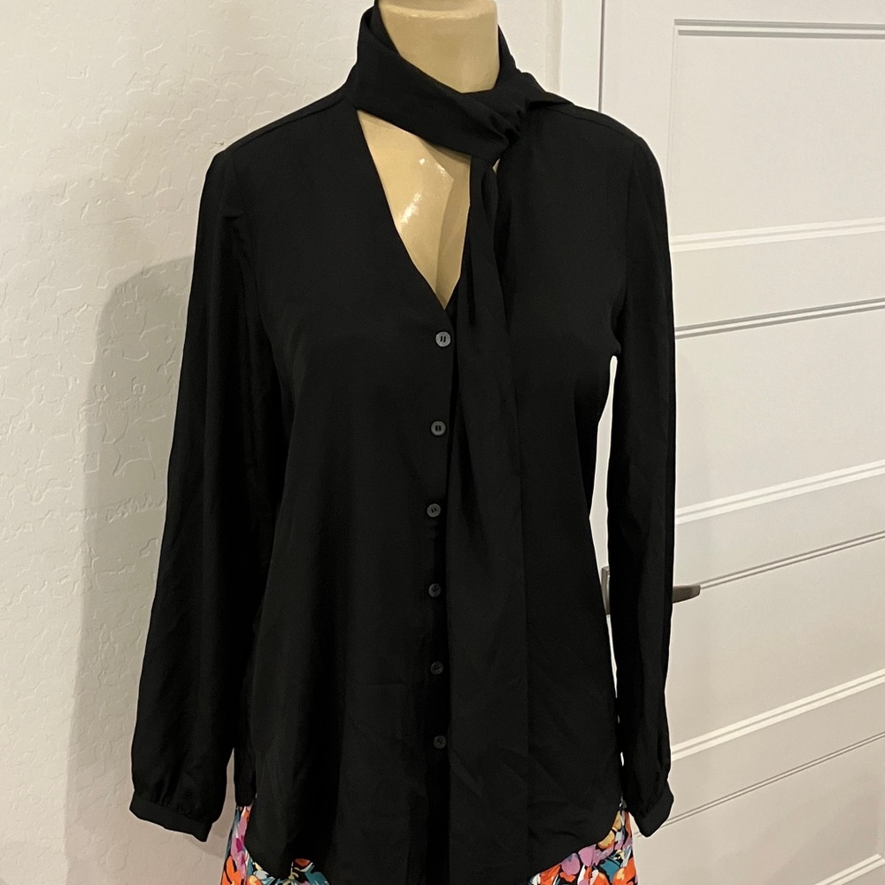 Adam Elegant Black Women's Button Down Shirt